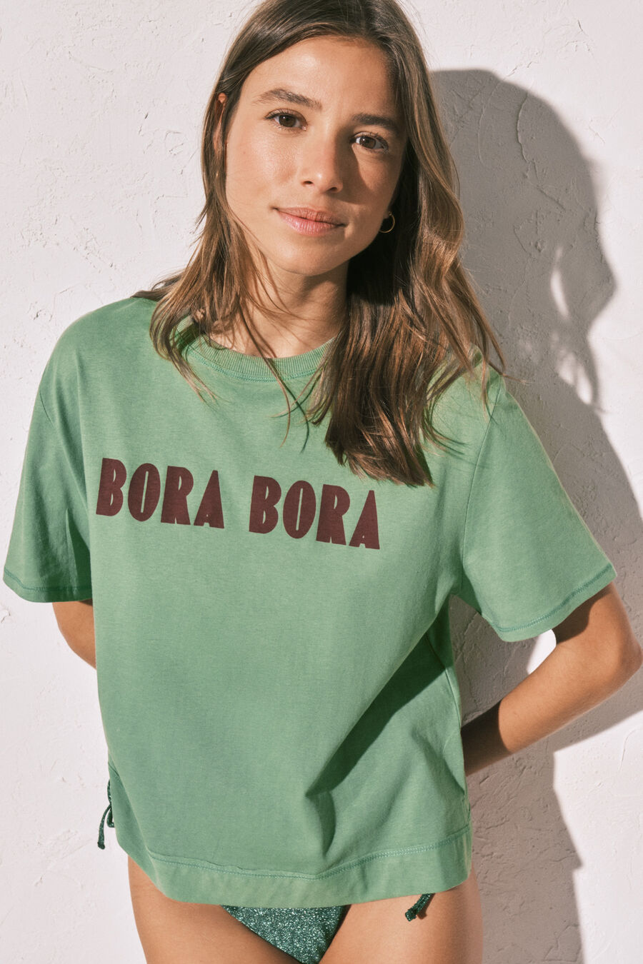 Camiseta oversize algodón verde