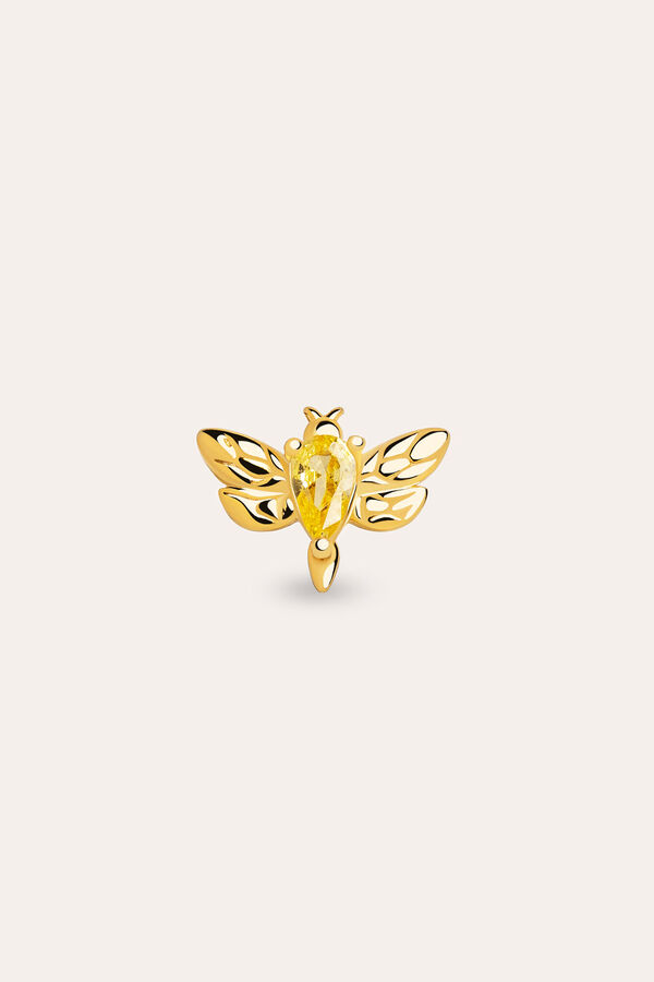 Womensecret Single gold-plated silver bee earring Žuta