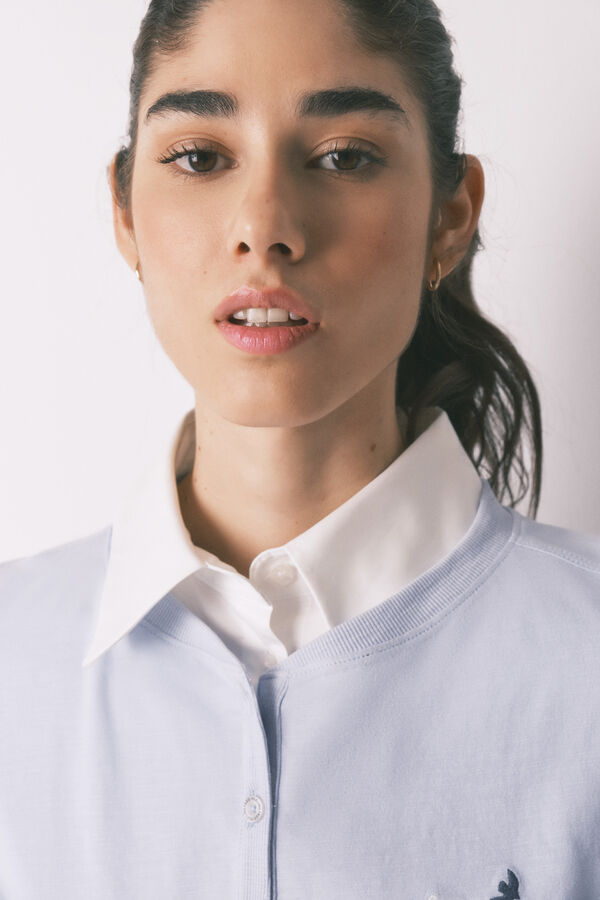 Women'secret Plava 100% pamučna majica dugih rukava Plava