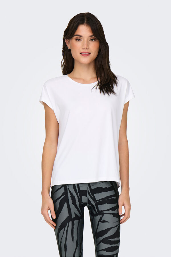 Only Play Basic-T-Shirt kurze &Auml;rmel Wei&szlig;