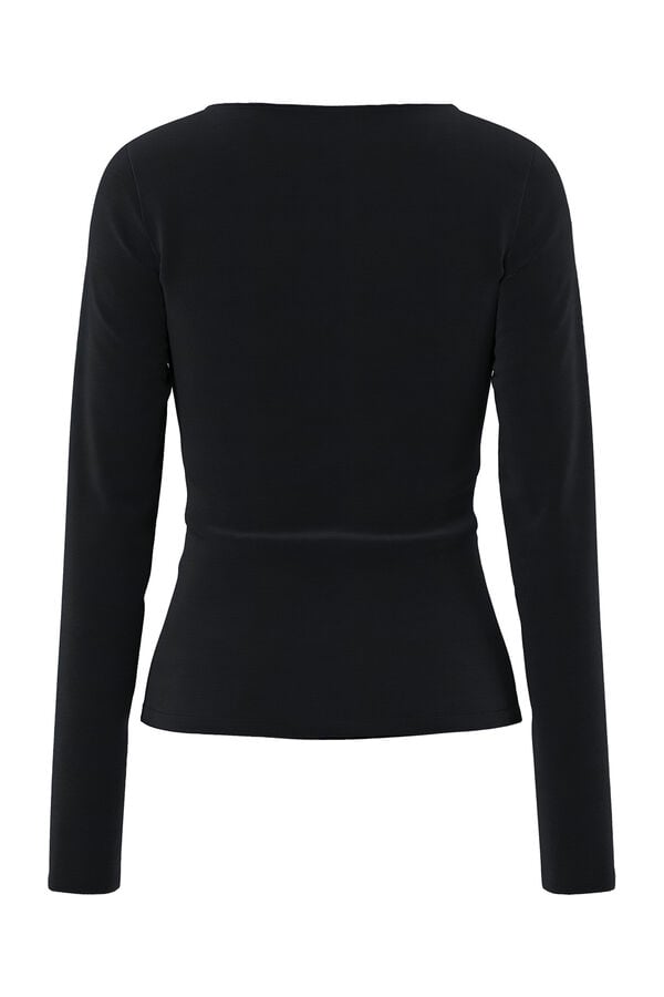 Pieces Long sleeve T-shirt Crna