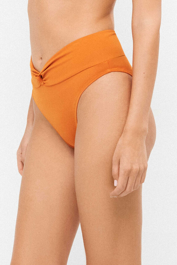 Gisela Cueca de biqu&iacute;ni cintura alta com n&oacute; vermelho