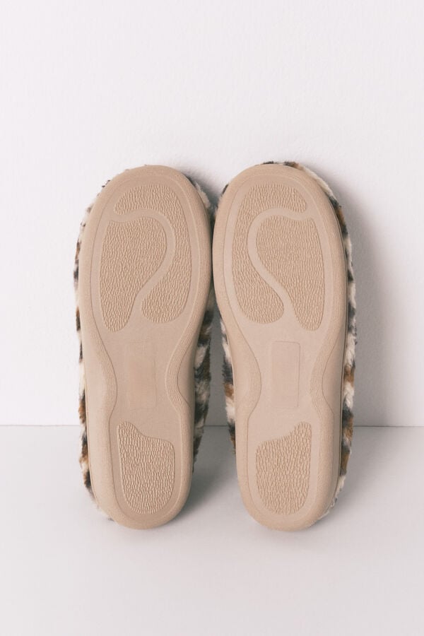 Women'secret Kućne papuče mokasine sa životinjskim printom Print