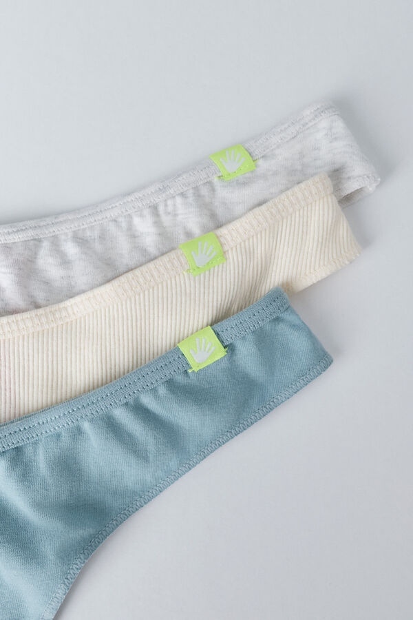 HI&BYE Pakovanje od 3 žute, zelene i sive japanke Tirkizna