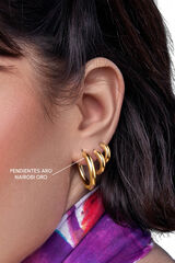 Womensecret Gold Nairobi Hoop Earrings imprimé
