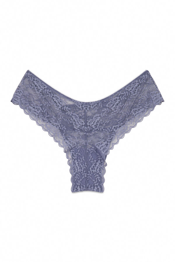 Women'secret Široke plave čipka brazilske gaće Plava