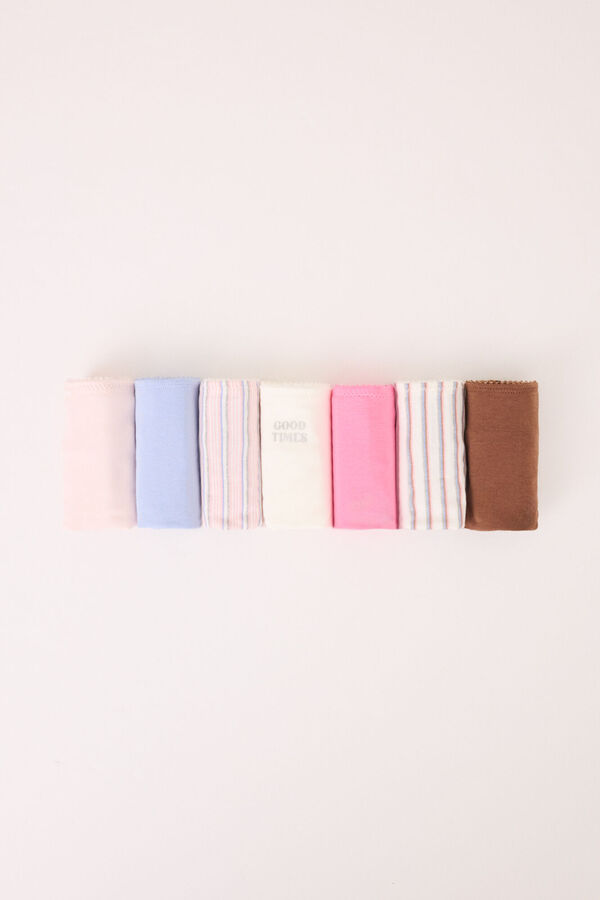 Women'secret Paket od 7 klasičnih pamučnih gaće sa raznobojni šljokicama Print