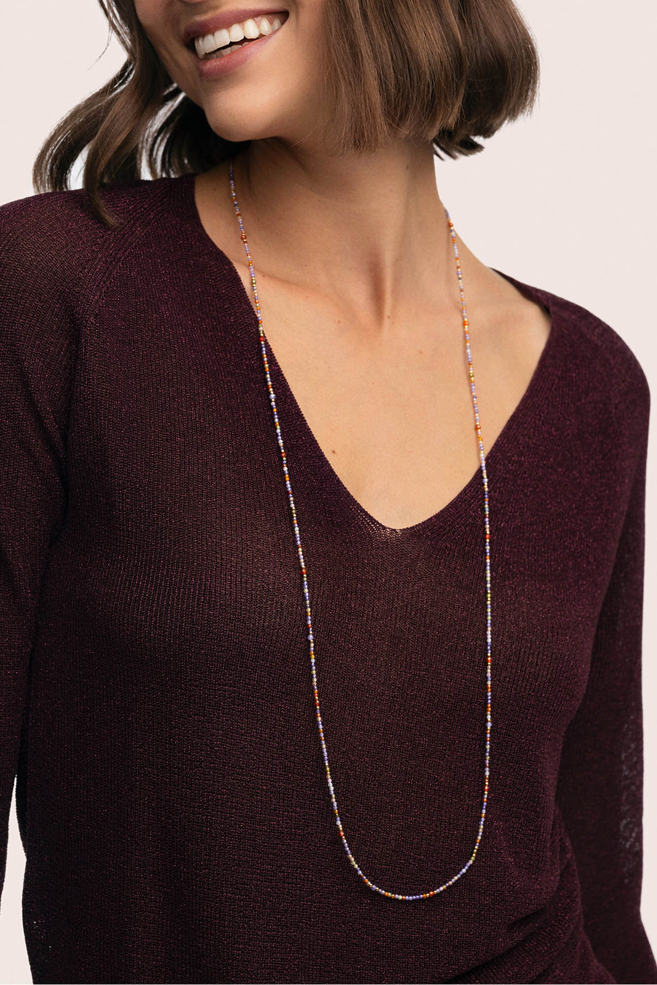 Singularu Collar Long Full Crystal Summer Acero Ba&ntilde;o Oro