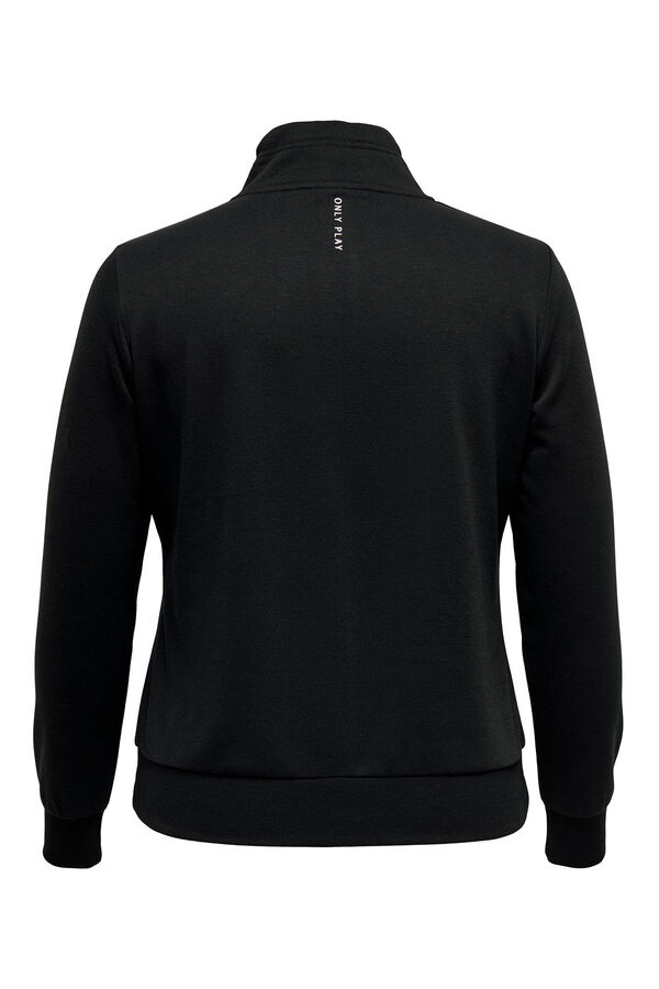 Only Play Curvy Sudadera talla grande con cremallera cuello alto negro