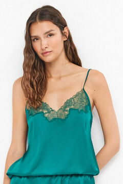 Gisela Camisola de al&ccedil;as com bordado de renda