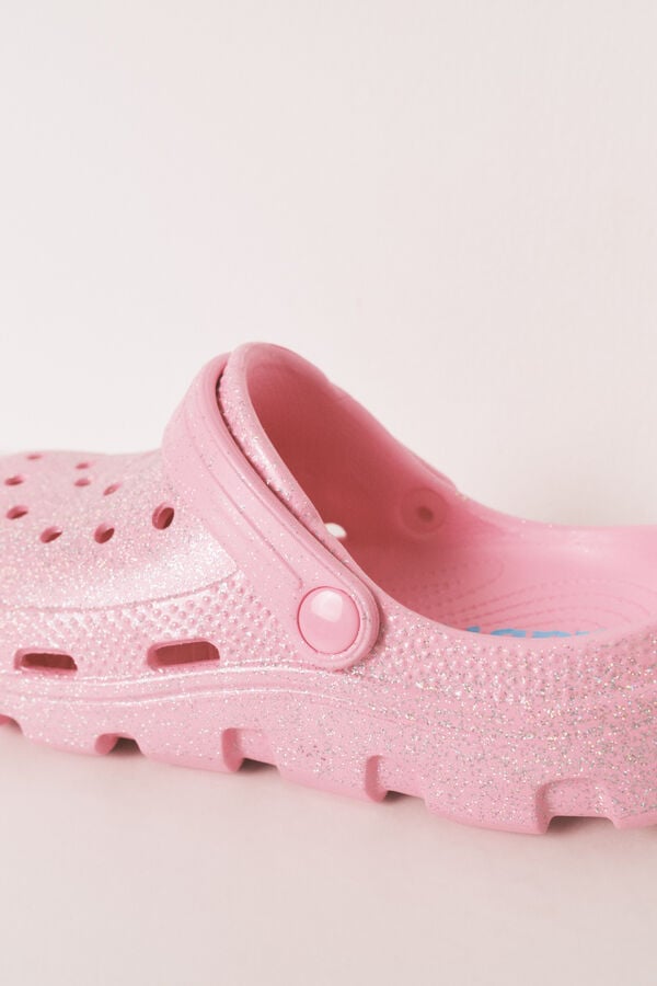 HI&BYE Svetlucave roze gumene klompe sa platformom Roze
