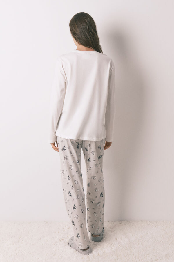 Women'secret Duga pidžama sa Snupijem od 100% pamuka Bela