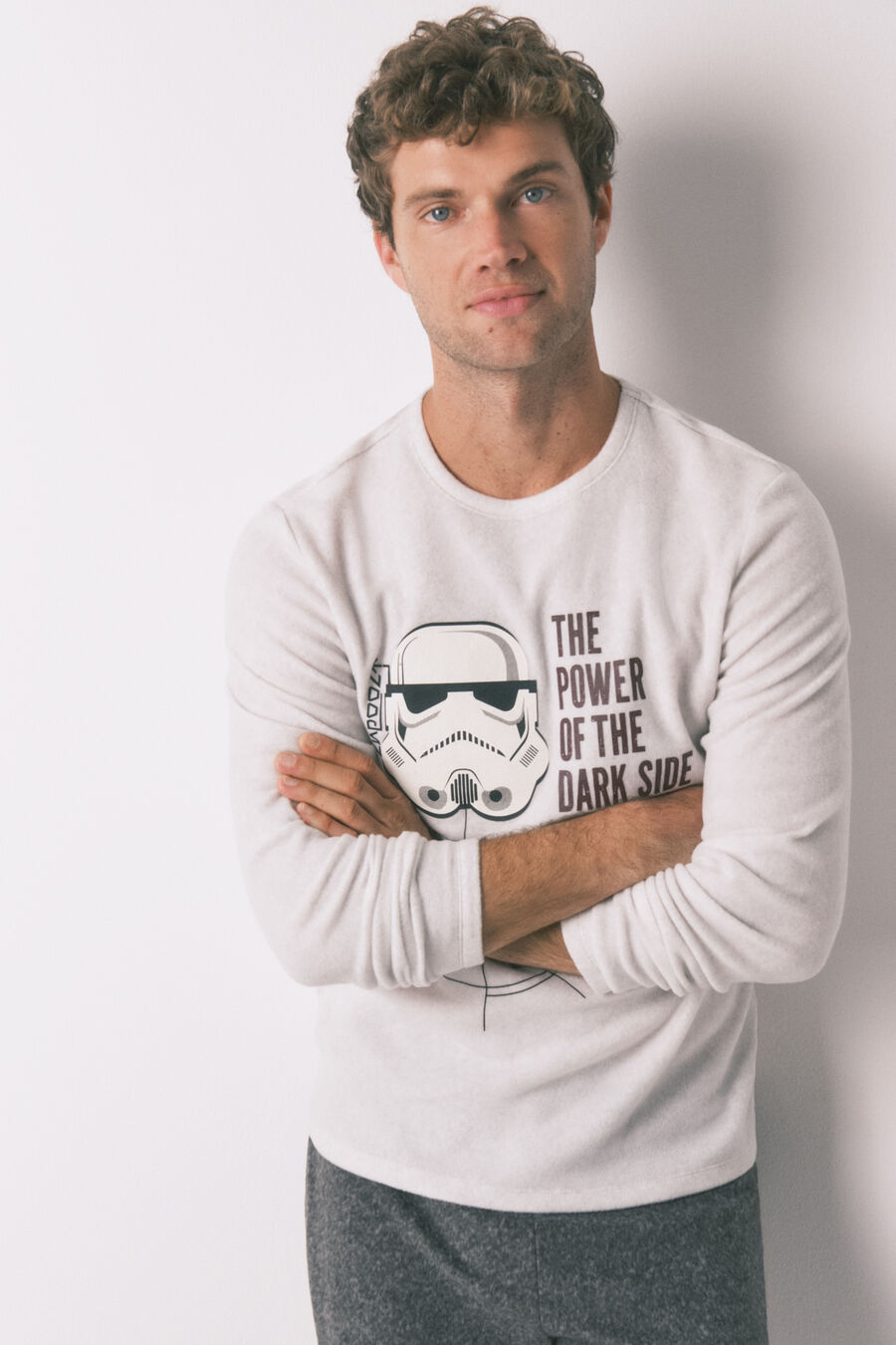 Pijama largo hombre polar gris Star Wars
