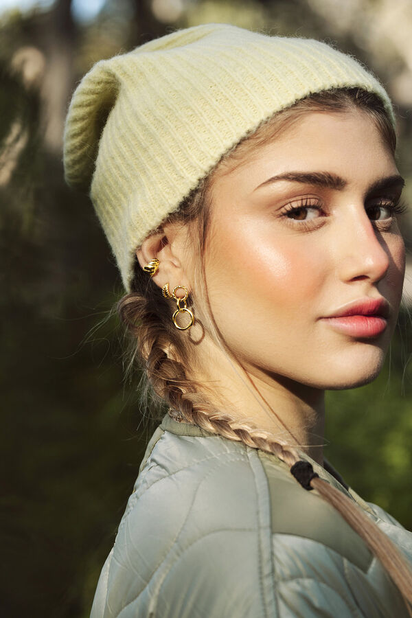 Womensecret Circles Twist gold-plated earrings Žuta