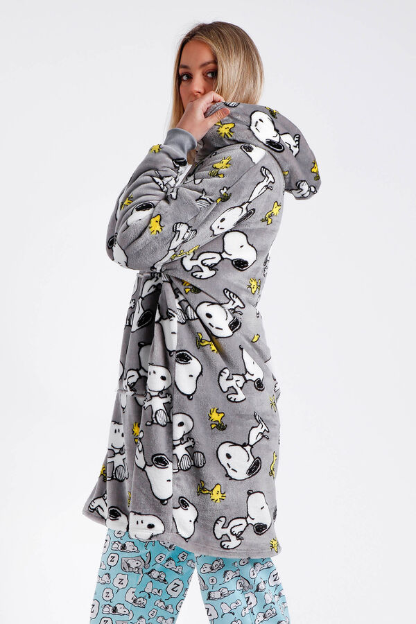 Admas Snoopy Women's Blanket Bathrobe grey