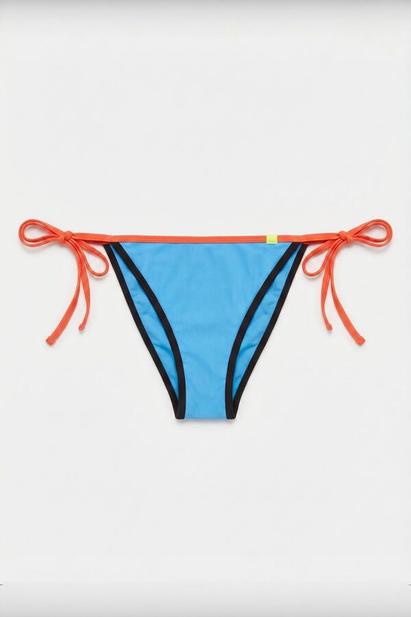 HI&BYE Plavi donji deo bikinija sa trakama brazilske gaćice Plava