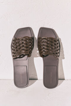 Women'secret Sandalias planas jelly marr&oacute;n