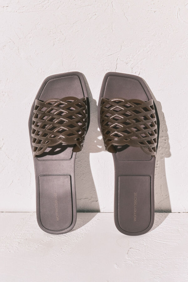 Women'secret Braon ravne jelly sandale Braon