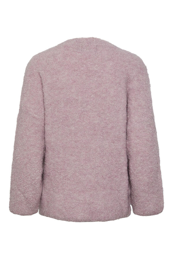 Womensecret Soft-feel oversize jumper with wide dropped sleeves, ribbed fabric and a V-neck. rose