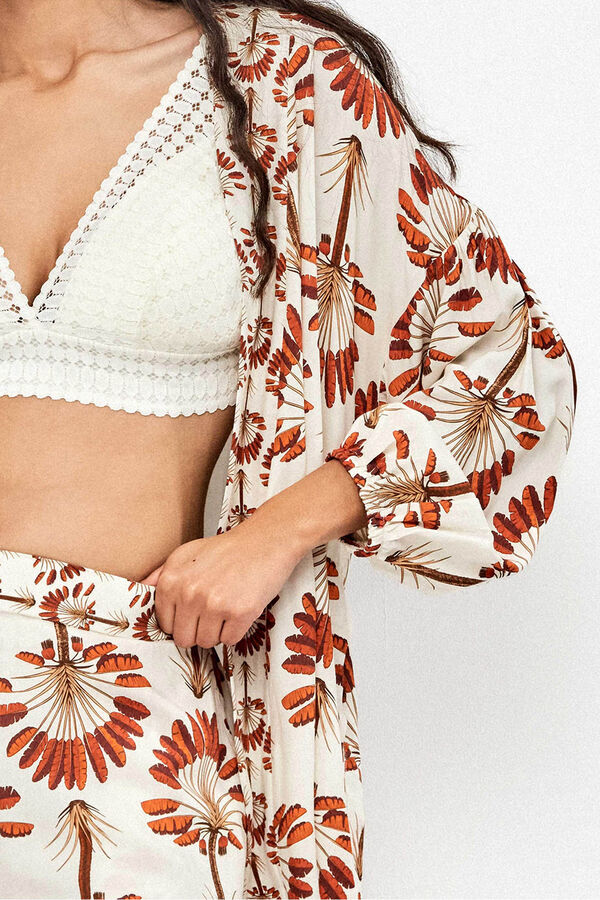 Gisela Palm print kimono white