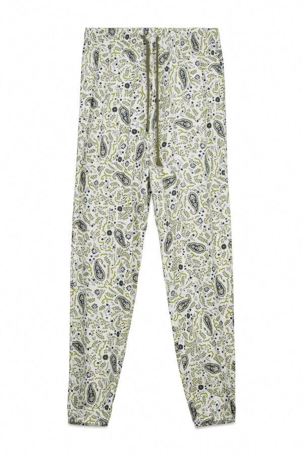 Women'secret Pamučne duge pantalone sa Paisley dezenom Print