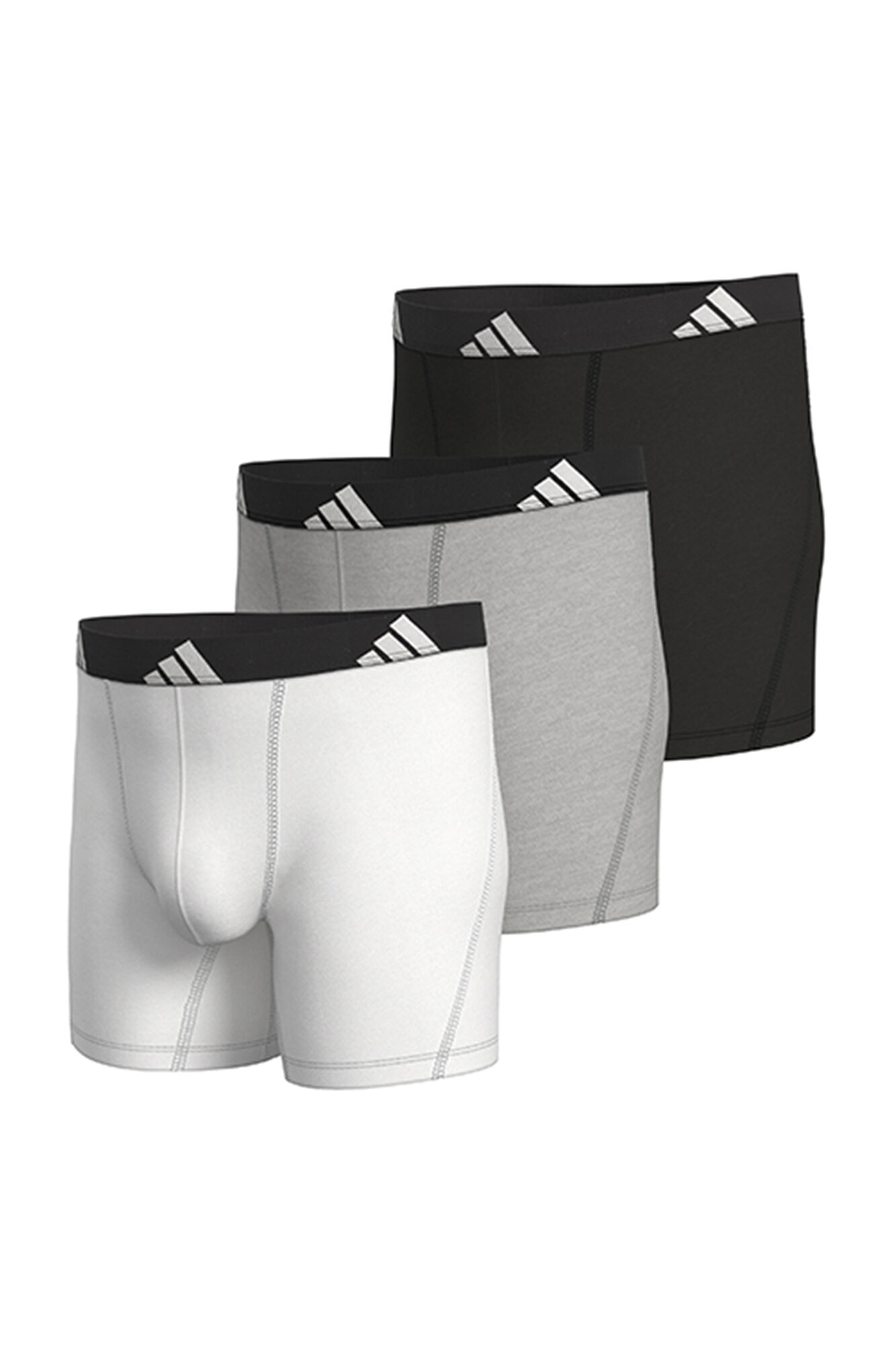 Adidas Pacote com 3 boxers longos de algod&atilde;o Active Flex