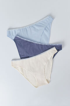 HI&BYE Lot de 3 culottes classiques en bleu, jaune et bleu clair nude