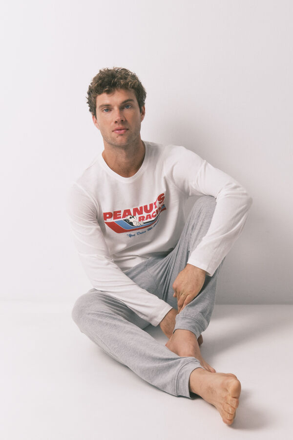 Women'secret Pijama largo 100% algod&oacute;n Snoopy  gris