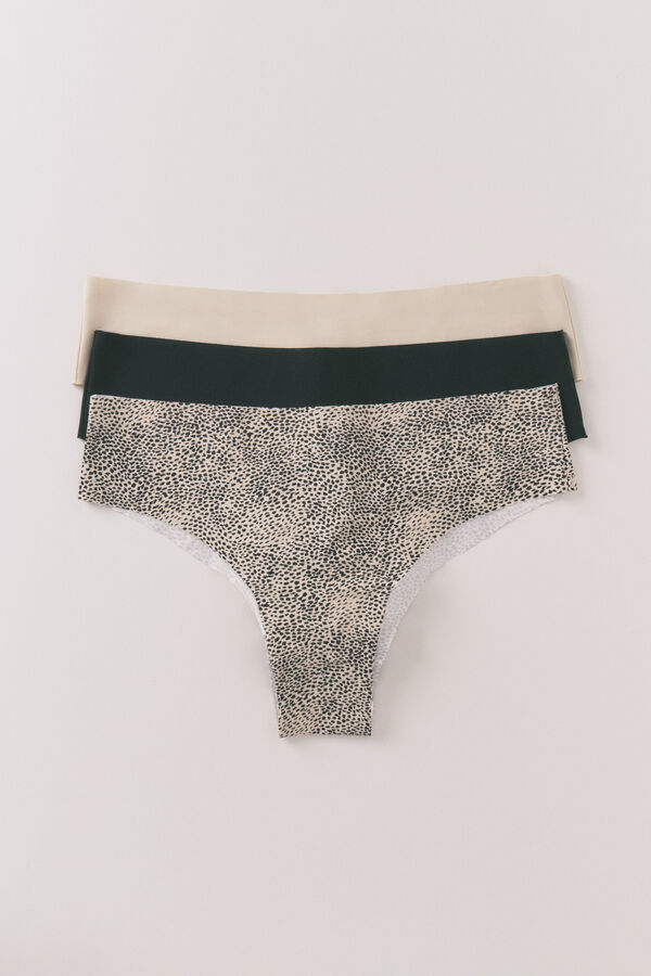 Women'secret Paket od 3 tamnokaki brazilske gaće Kaki