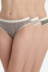 DIM Pack de 3 slips de algod&oacute;n el&aacute;stico con estampados estampado