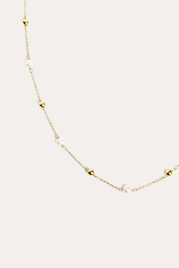 Singularu Collar Mini Pearls Plata Ba&ntilde;o Oro printed