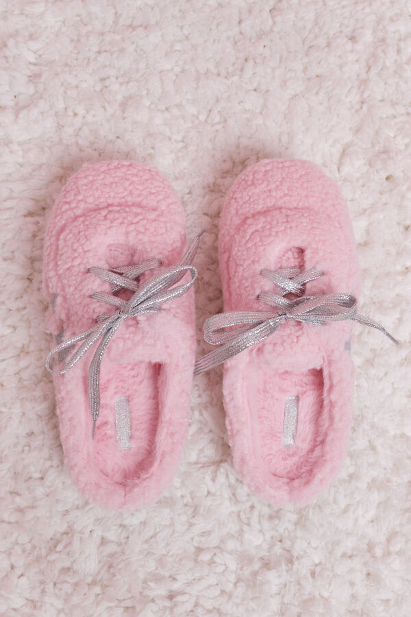 HI&BYE Roze sobne papuče od ovčije kože Roze