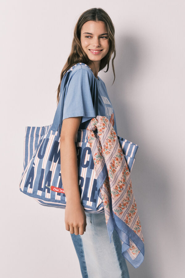 Women'secret Multicoloured striped print scarf beige