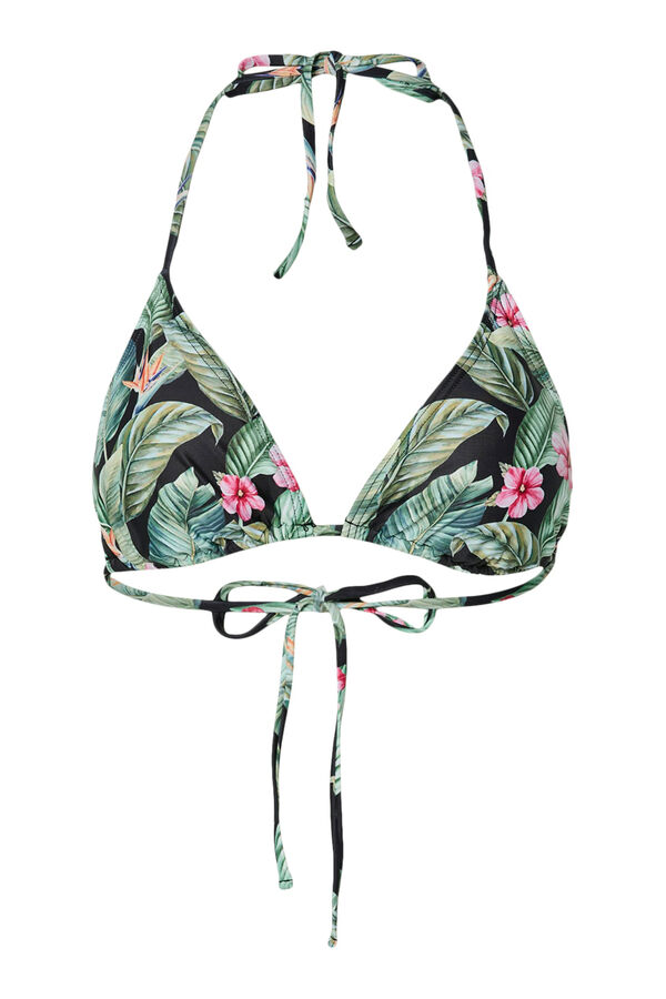 Pieces Paisley print bikini top fekete