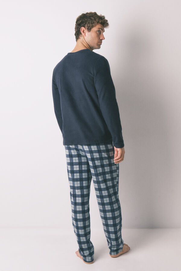 Women'secret Mu&scaron;ka duga pidžama od flisa Plava