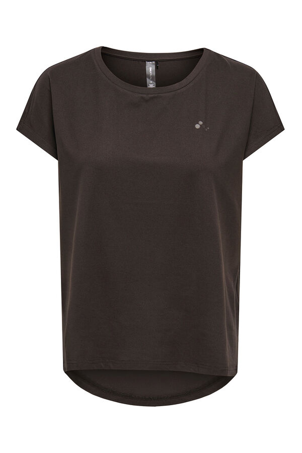 Only Play T-shirt desportiva de manga curta castanho