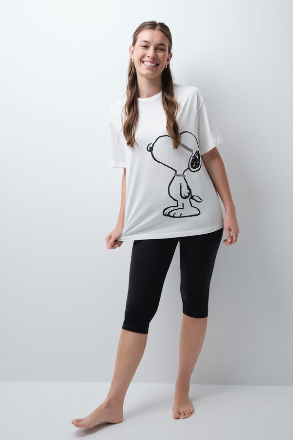 Women'secret Pamučna pidžama Snoopy helanke Bela