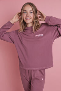 HI&BYE Dugački set od 100% pamuka roze apres-ski