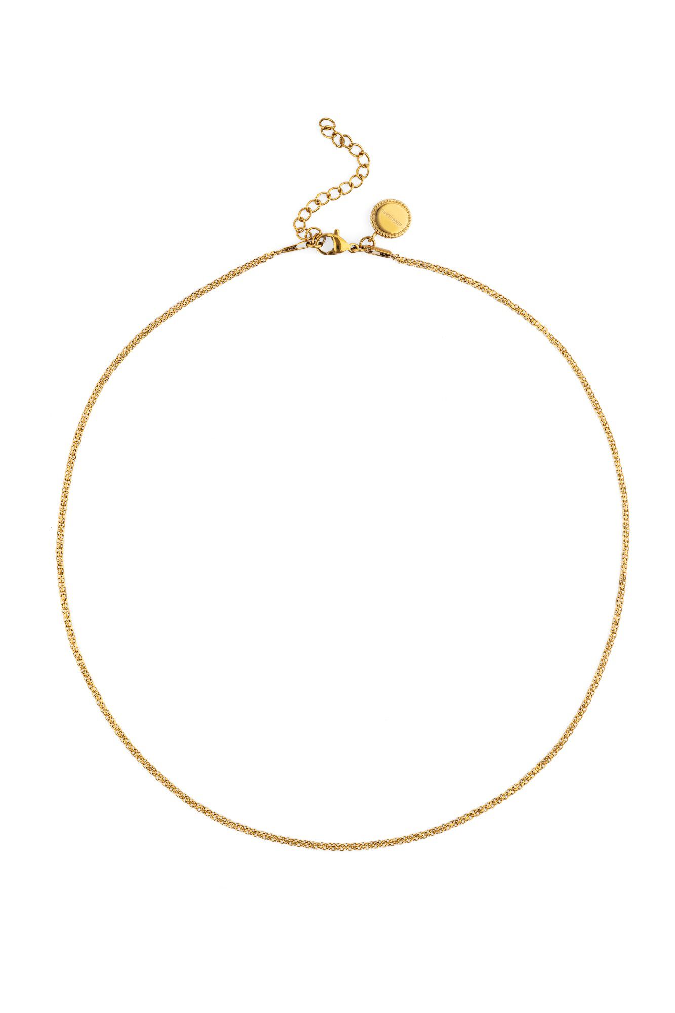 Singularu Collar Fine Tape Acero Ba&ntilde;o Oro
