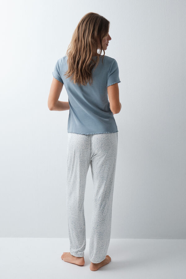 Women'secret Duge pamučne pantalone sa životinjskim printom Print