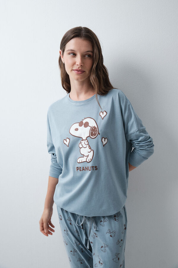Women'secret Duga pidžama Snoopy 3D Plava