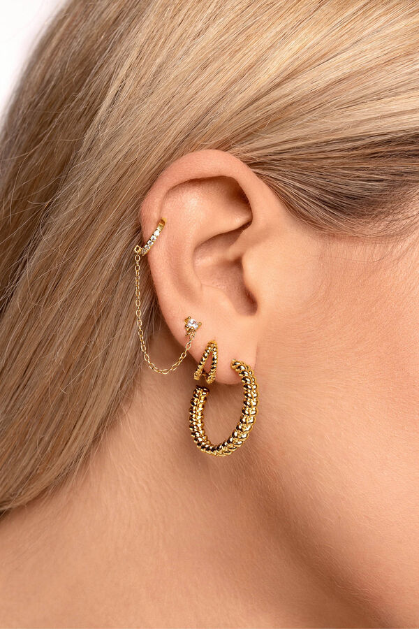 Womensecret Cord gold-plated hoop earrings Žuta