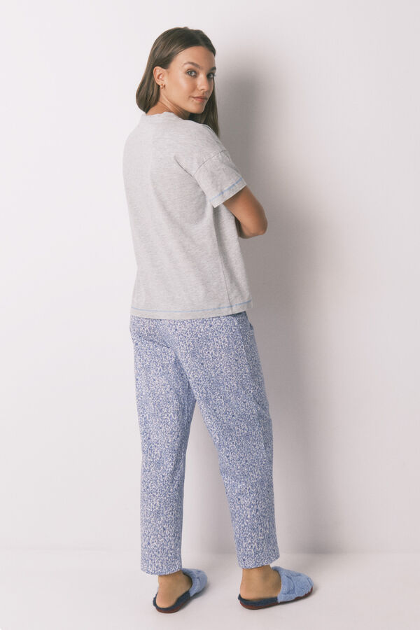 Women'secret Miki siva pamučna kapri pidžama  Siva