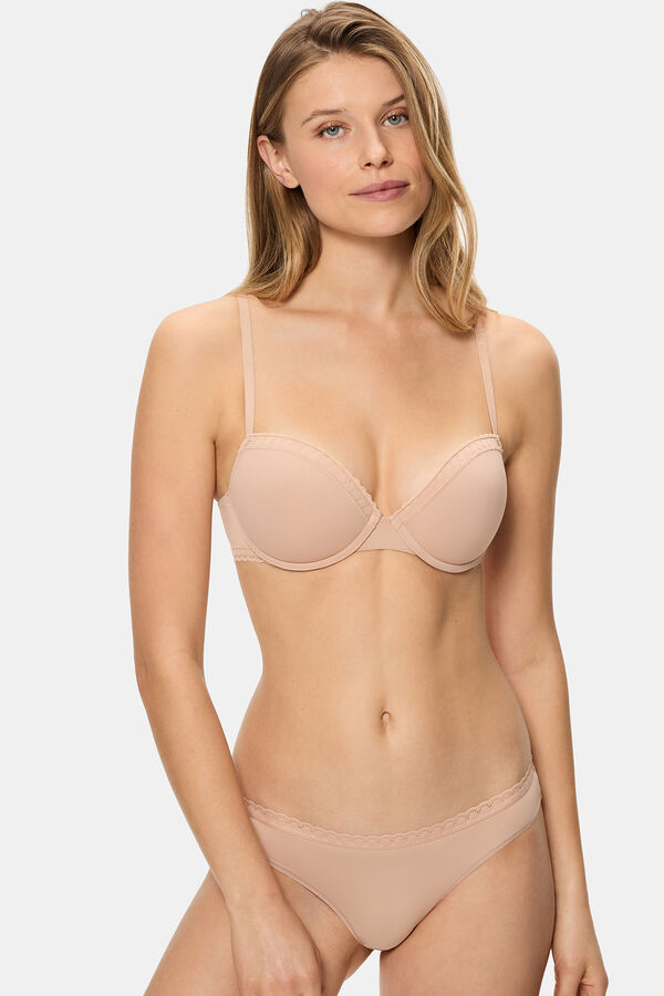 DIM Sujetador cl&aacute;sico con aros de suave microfibra  beige