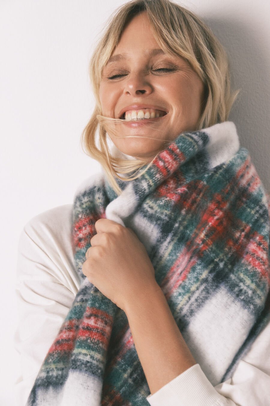 Bufanda mohair cuadros