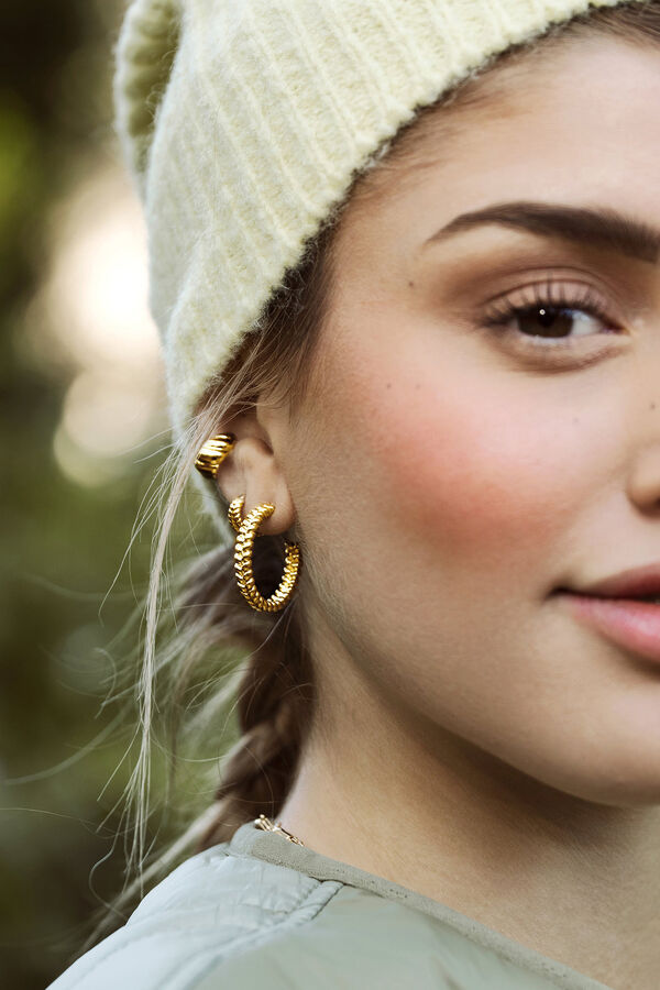 Womensecret Cord gold-plated hoop earrings rávasalt mintás