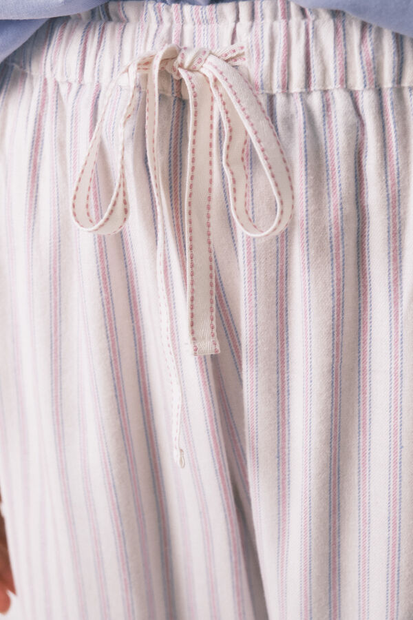 Women'secret Duge flanelske pantalone sa raznobojni pruge printom Print