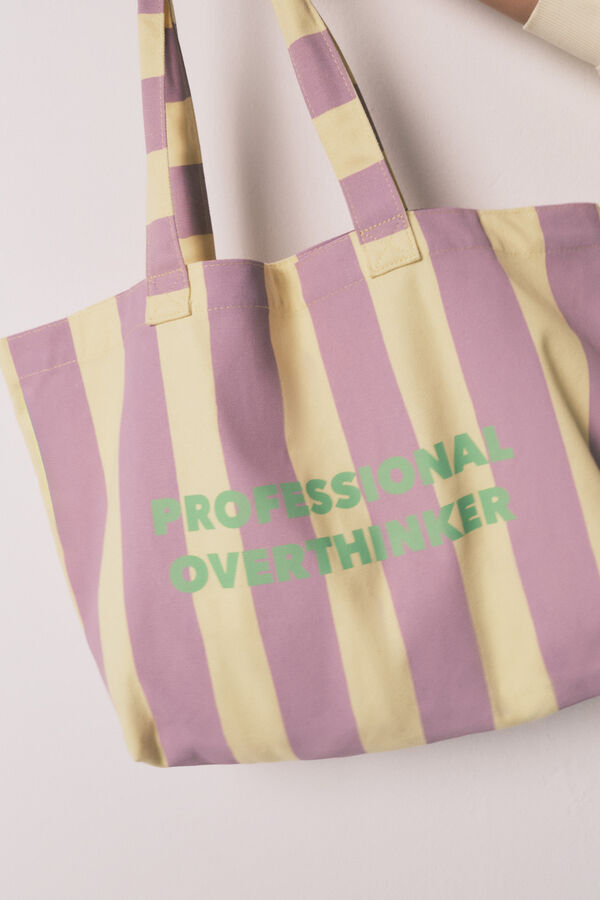 HI&BYE Lila prugasta torba shopper Ljubičasta