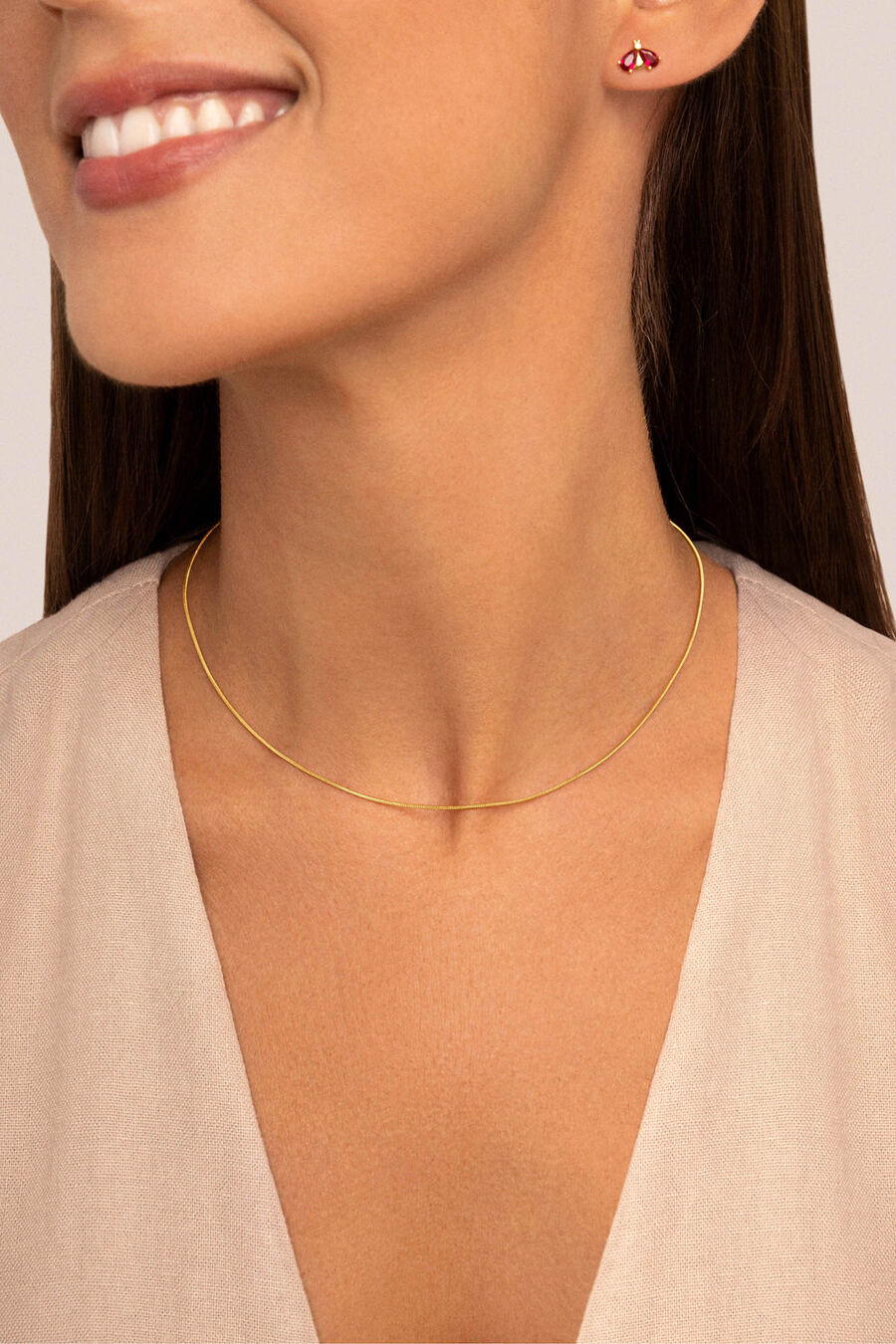 Collar Tail Acero Baño Oro