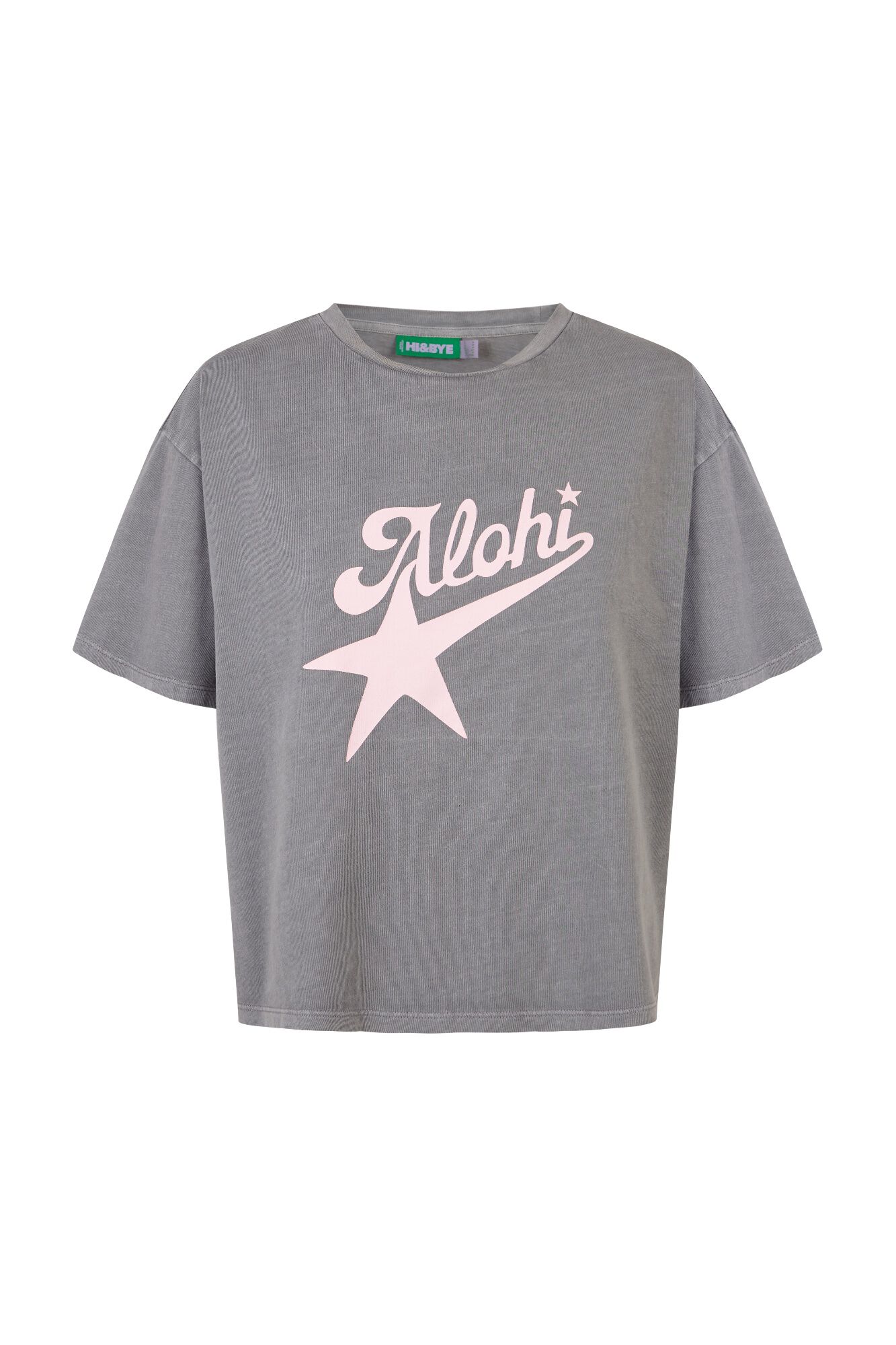 HI&BYE Camiseta manga corta algod&oacute;n gris